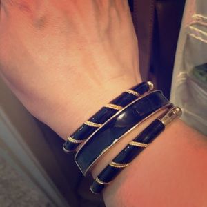 Black and gold bracelets